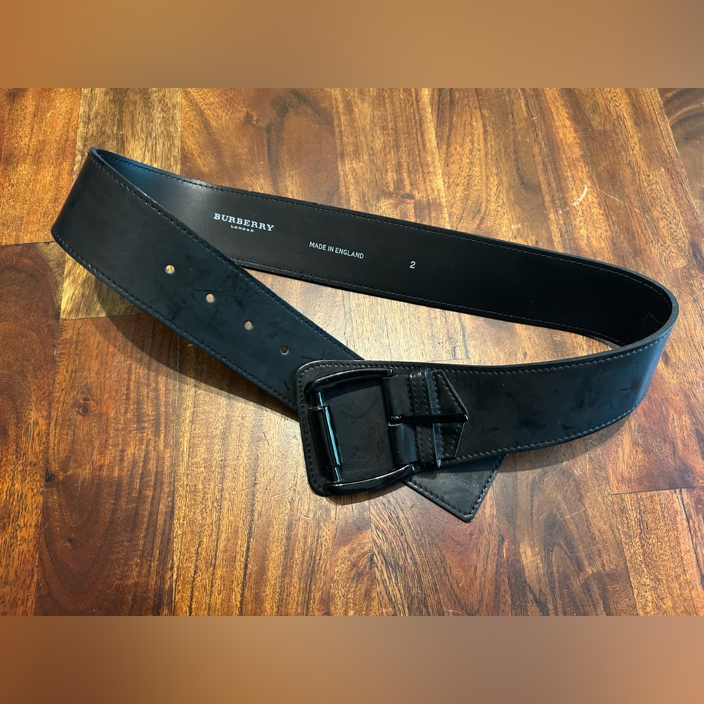 Burberry Black Leather Belt